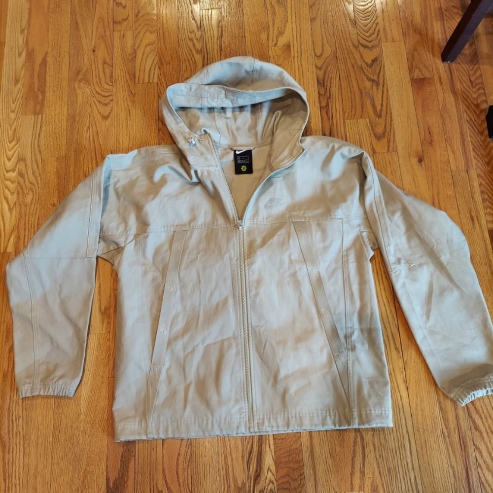 Nike Sportwear Men's Hooded Canvas Jacket Size M Stone